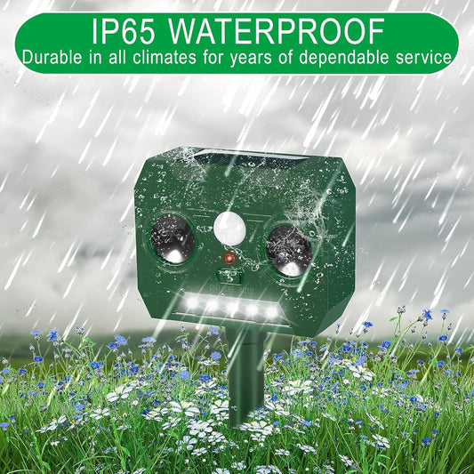 Ahuyentador de Plagas Ultrasónico Solar con Sensor PIR (1 Unidad)