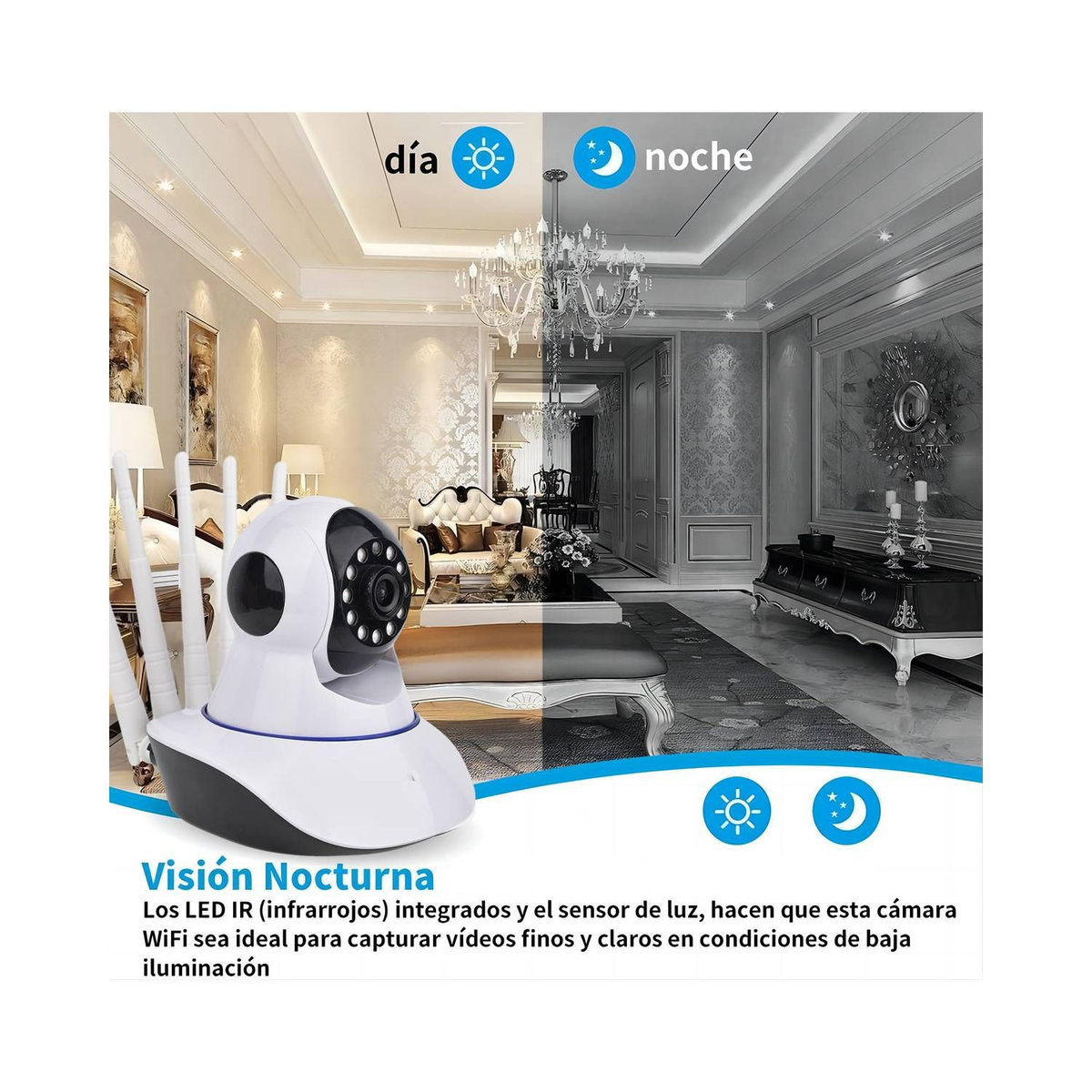 Camara De Seguridad IP WIFI HD MOTORIZADA VISION NOCTURNA 360º