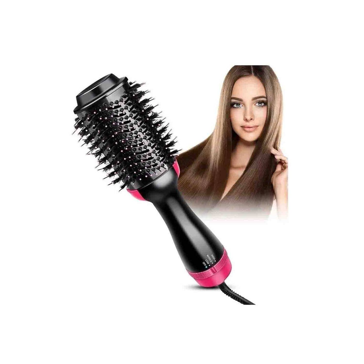 Cepillo Alisador Eléctrico Secador ANTI FRIZZ 3 en 1