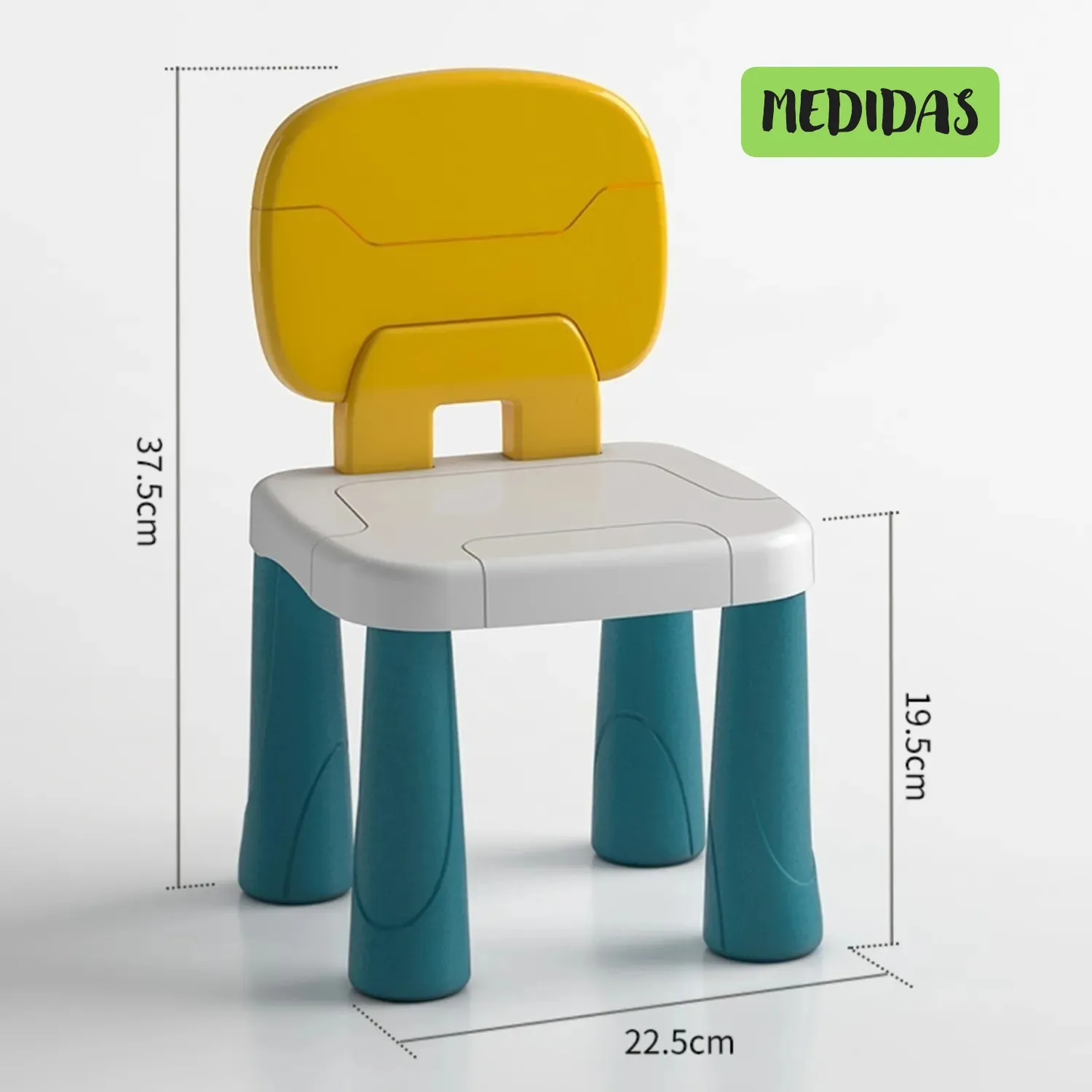 Mesa de juego con silla y 102 piezas de lego