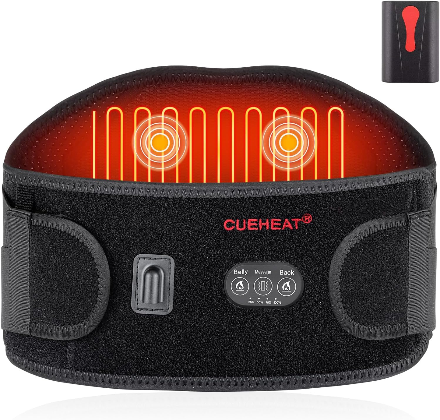 Faja Lumbar terapia, 2 en 1, CALOR y MASAJE