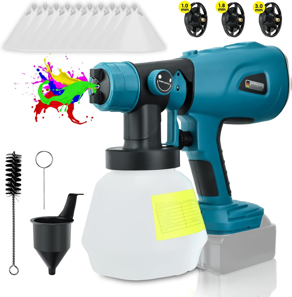 Pistola para pintar eléctrica con batería y cargador