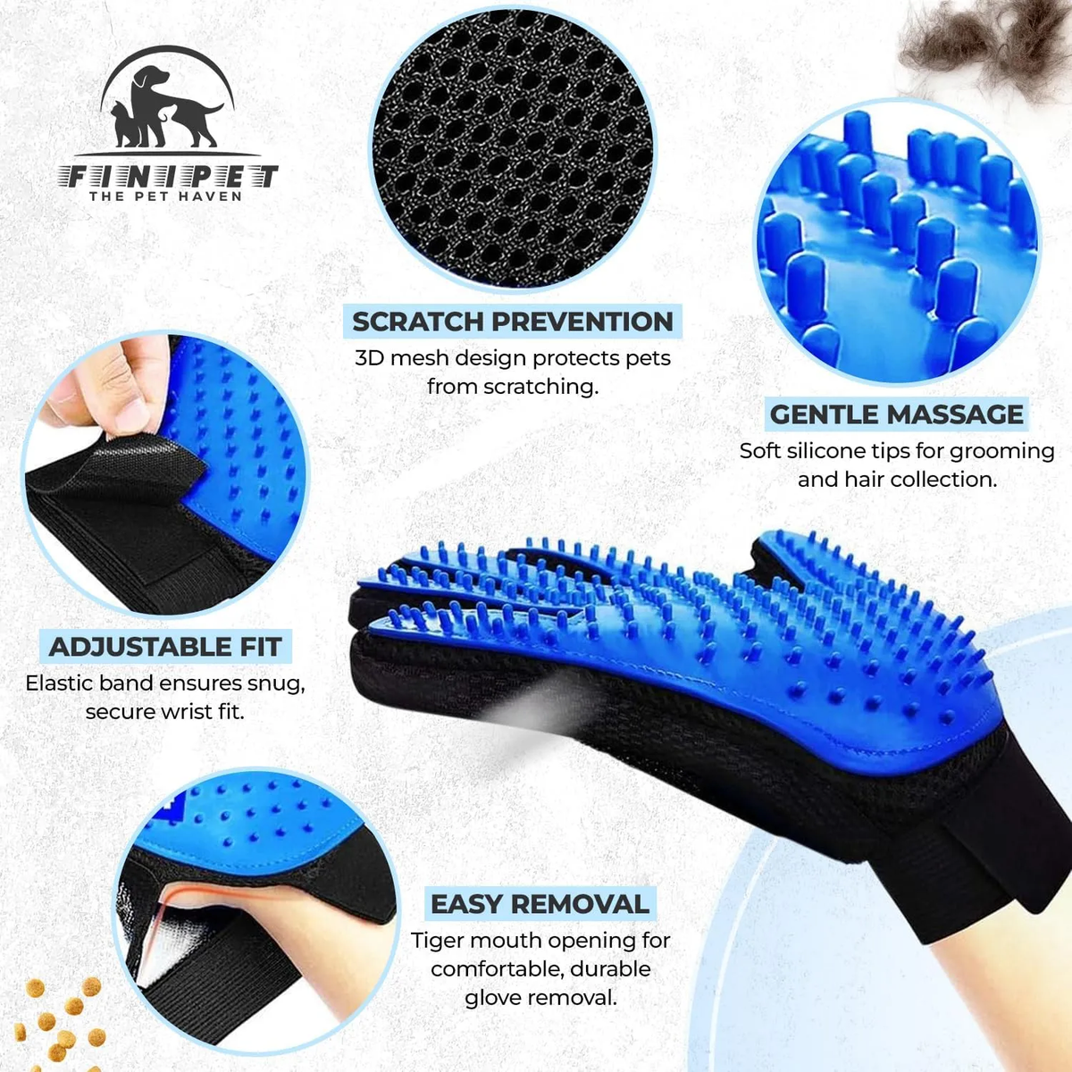 PACK 2 GUANTES PARA PEINAR QUITAR PELOS MASCOTAS PERRO Y GATO