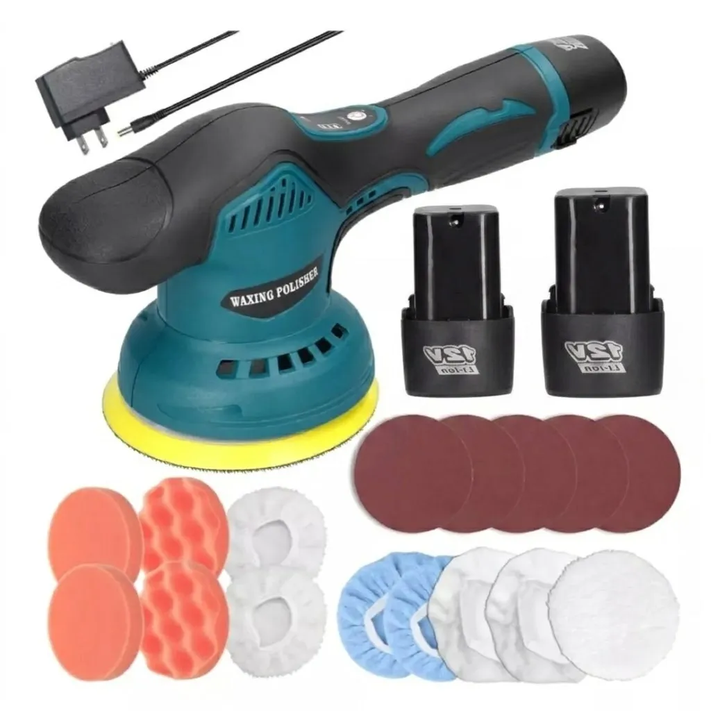 PULIDORA INALÁMBRICA 12V + 2 BATERÍAS Y KIT DE ACCESORIOS