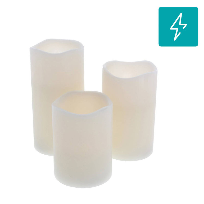 Set 3 Velas Led Decorativas con Control Remoto