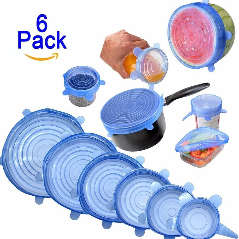 Set Tapas Silicona Ajustable para Alimentos Reutilizables 6