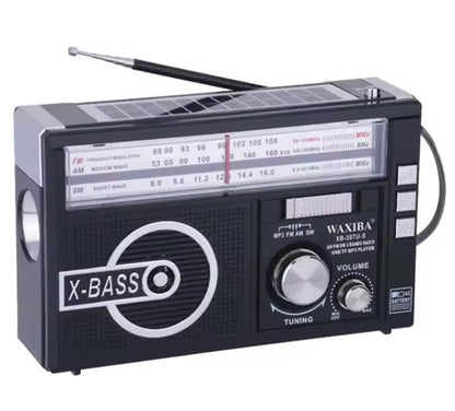 Radio Fm-Am, con cargador Solar, Bateria recargable de Emergencia