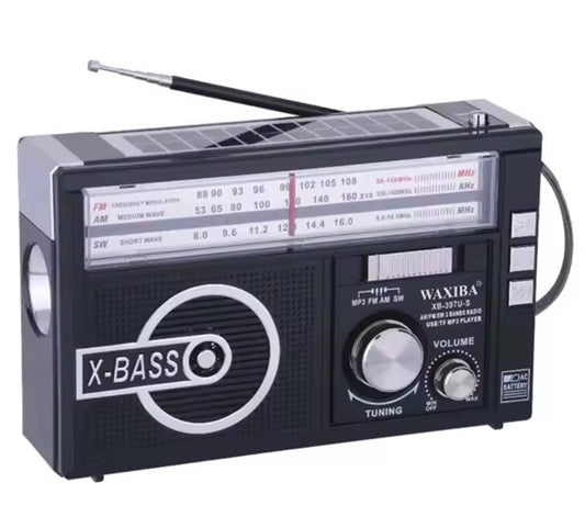 Radio Fm-Am, con cargador Solar, Bateria recargable de Emergencia