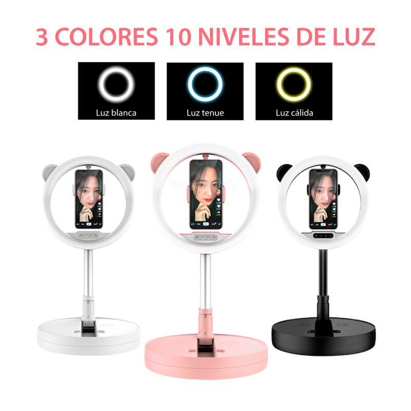 Aro de Luz Portátil G2 Con Base Redonda