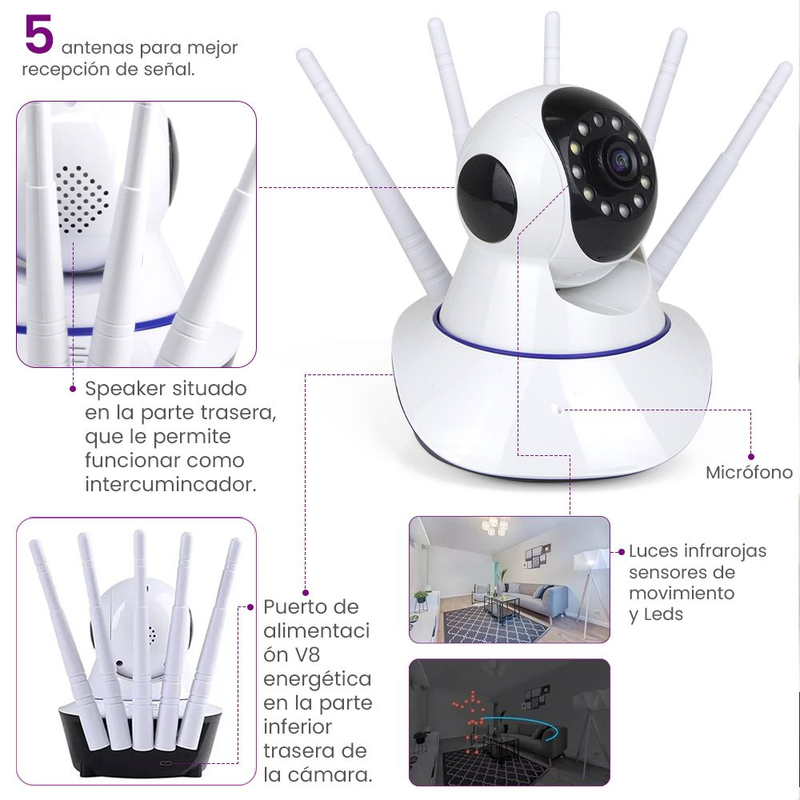 Camara De Seguridad  IP WIFI HD MOTORIZADA VISION NOCTURNA 360º