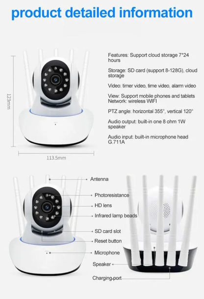 Camara De Seguridad  IP WIFI HD MOTORIZADA VISION NOCTURNA 360º