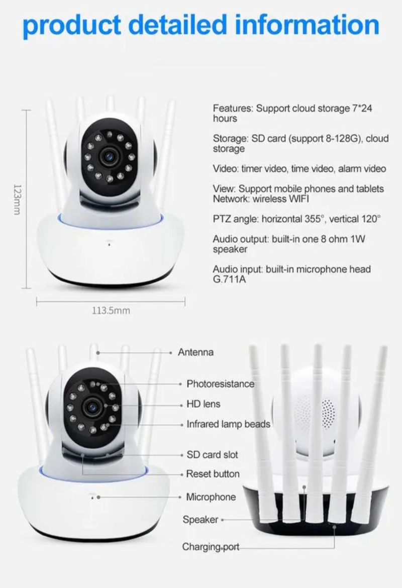 Camara De Seguridad  IP WIFI HD MOTORIZADA VISION NOCTURNA 360º