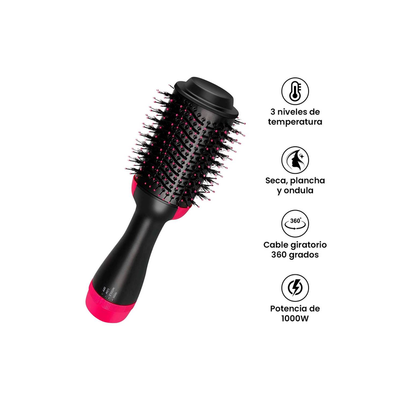 Cepillo Alisador Eléctrico Secador ANTI FRIZZ  3 en 1