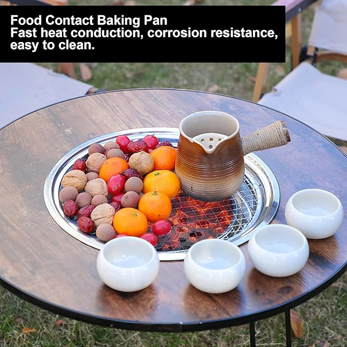 Mesa Plegable Con Parrilla Para Terraza  Jardín y Camping