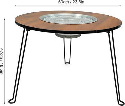 Mesa Plegable Con Parrilla Para Terraza  Jardín y Camping