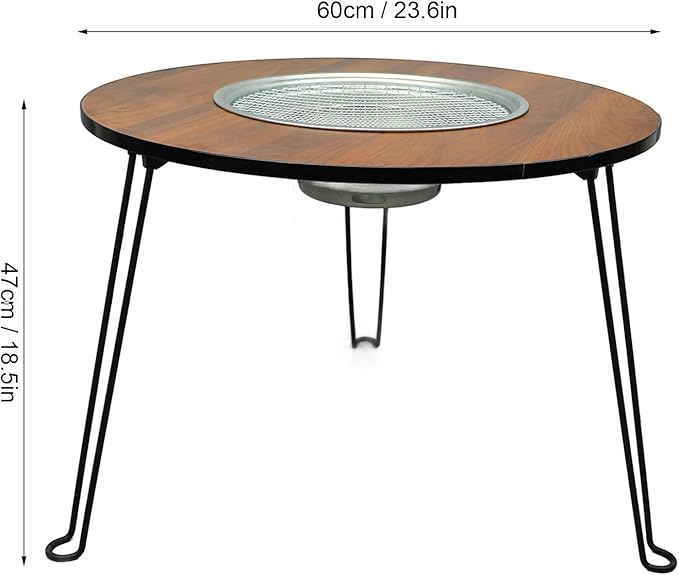 Mesa Plegable Con Parrilla Para Terraza  Jardín y Camping