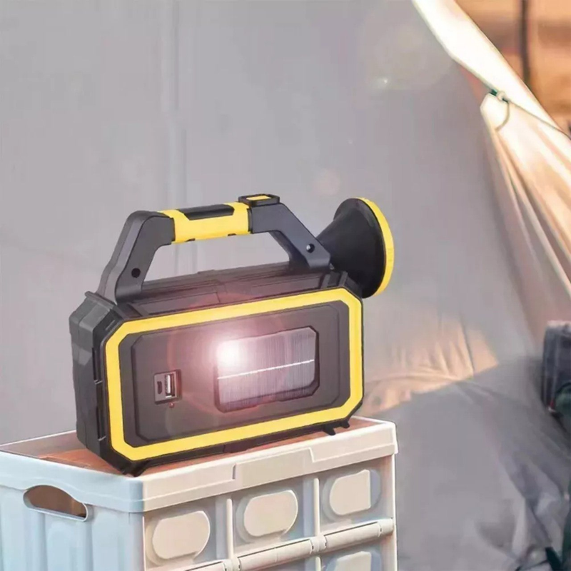 Linterna de emergencia Recargable, con panel solar y sirve como cargador