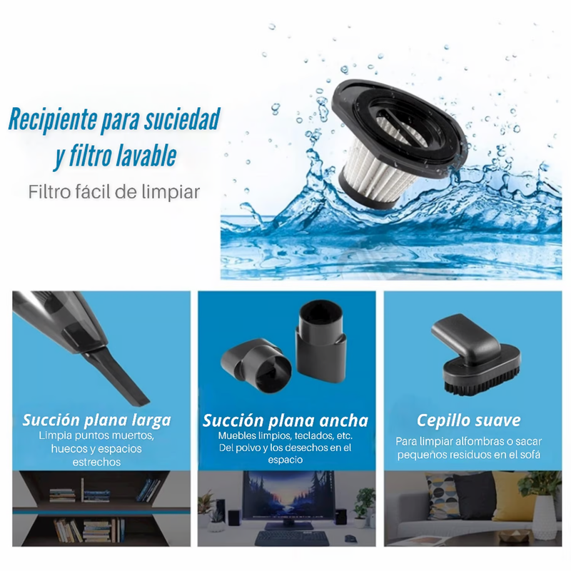 Aspiradora Inalámbrica Auto Y Casa con accesorios