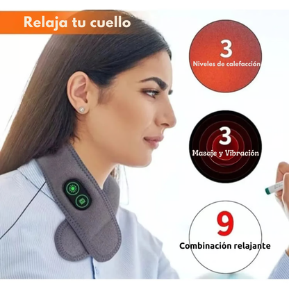Masajeador De Cuello 2 en 1 Vibración y Terapia Calor