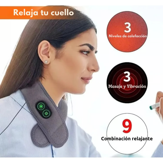 Masajeador De Cuello 2 en 1 Vibración y Terapia Calor
