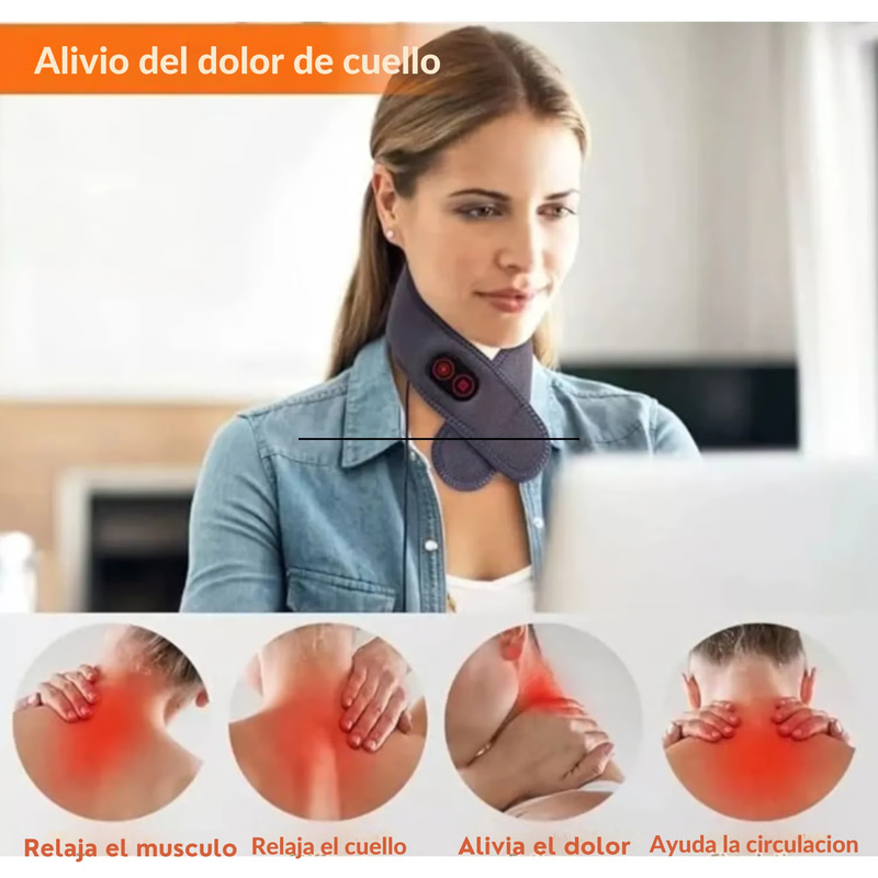 Masajeador De Cuello 2 en 1 Vibración y Terapia Calor