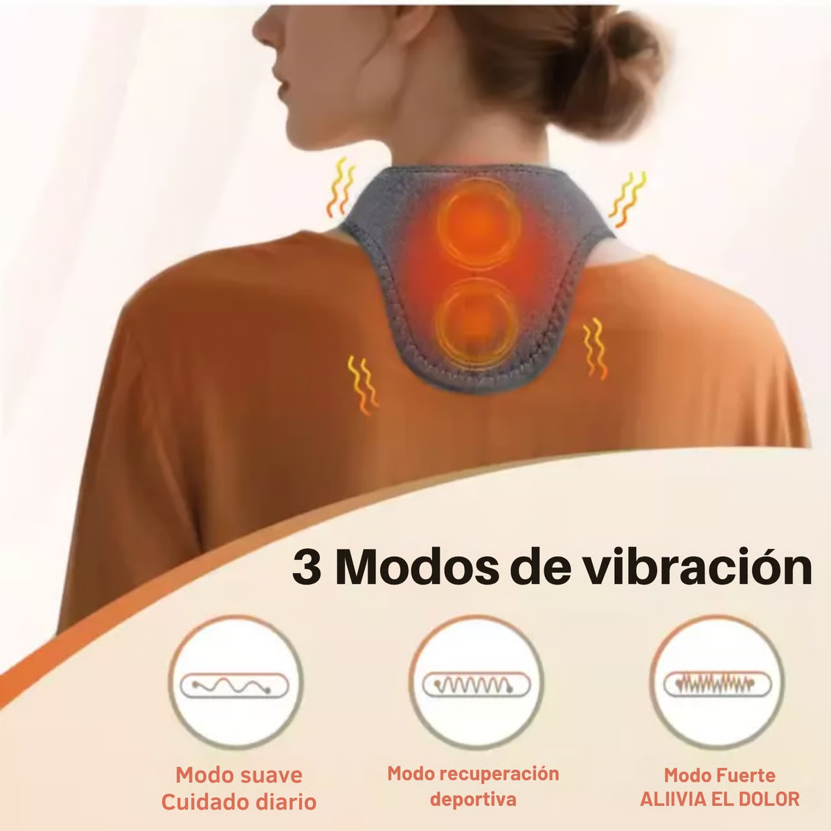 Masajeador De Cuello 2 en 1 Vibración y Terapia Calor