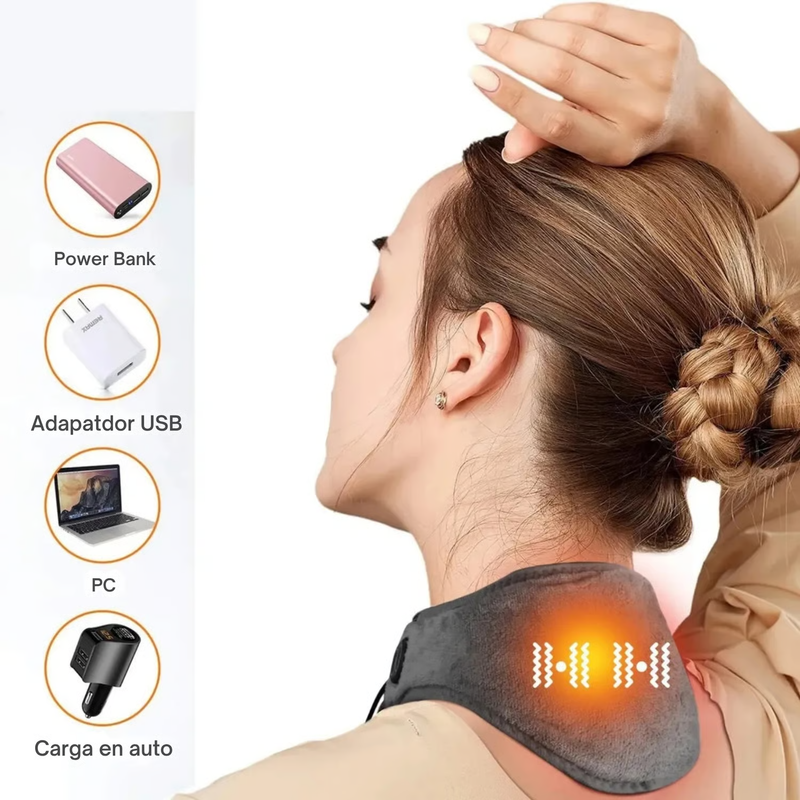 Masajeador De Cuello 2 en 1 Vibración y Terapia Calor