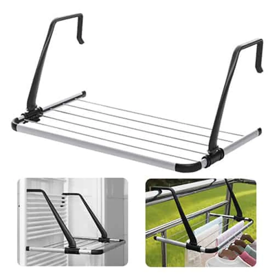 Tendedero Plegable De Acero Inoxidable Para Balcon, Ventana y Radiador