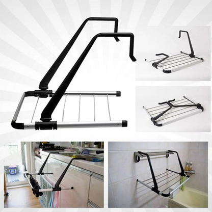 Tendedero Plegable De Acero Inoxidable Para Balcon, Ventana y Radiador