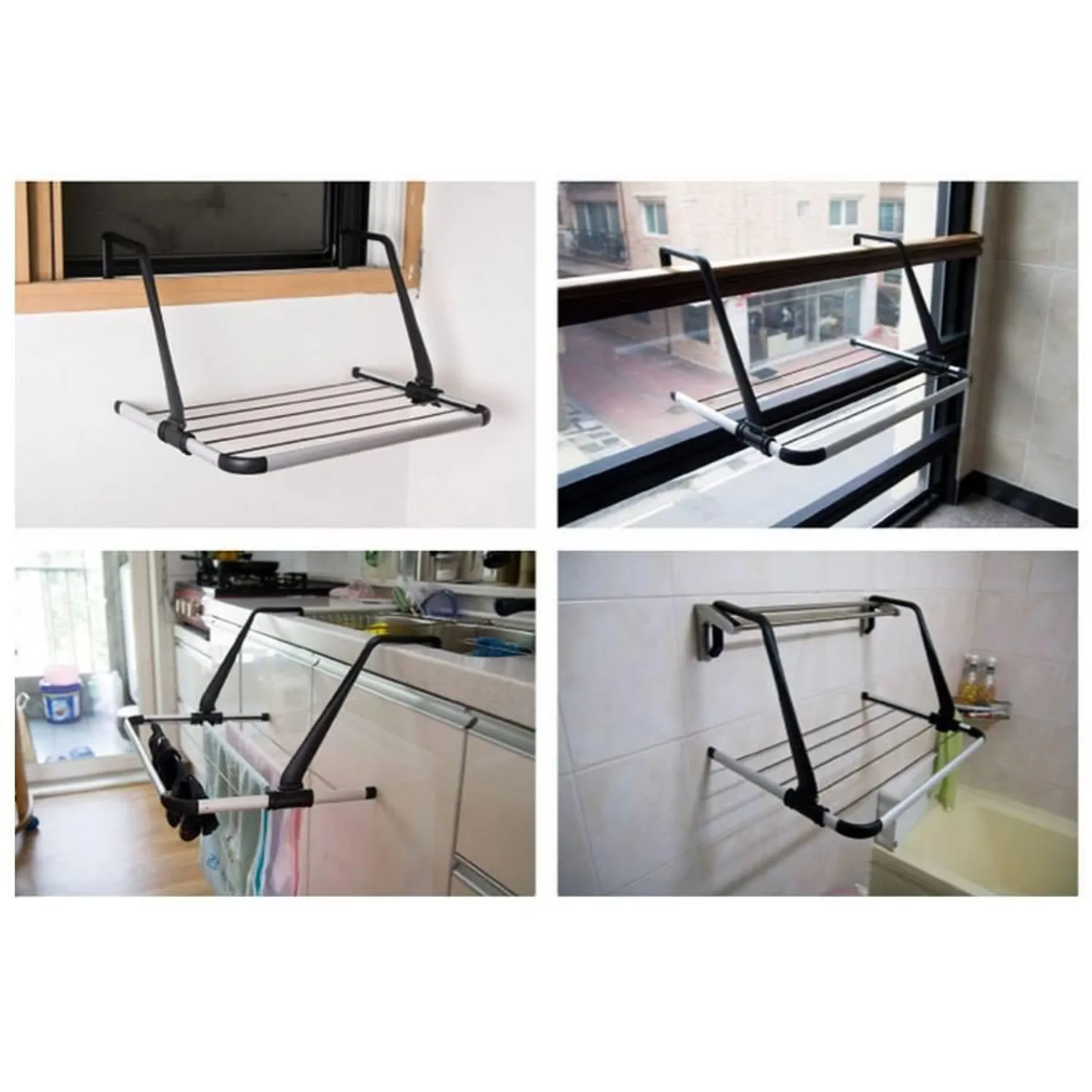 Tendedero Plegable De Acero Inoxidable Para Balcon, Ventana y Radiador