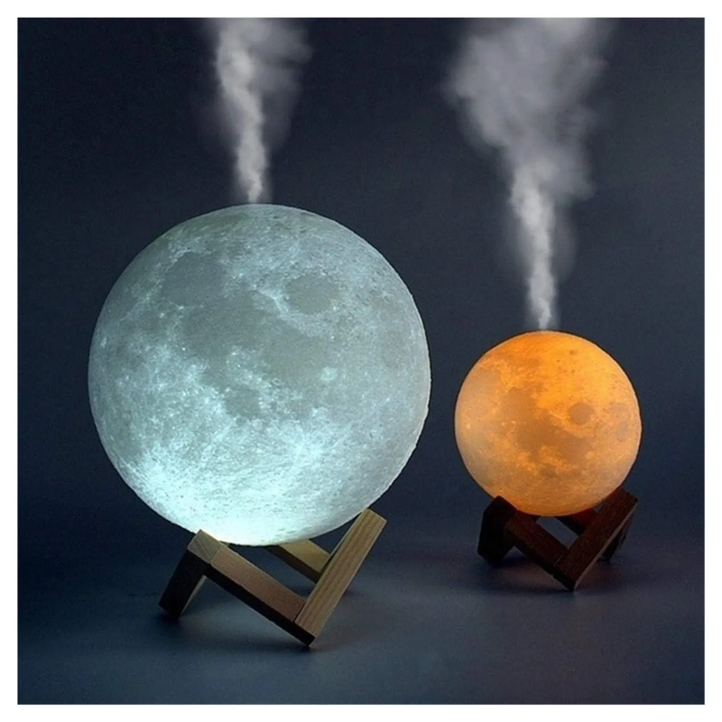 Lampara humidificadora en forma de luna 3D