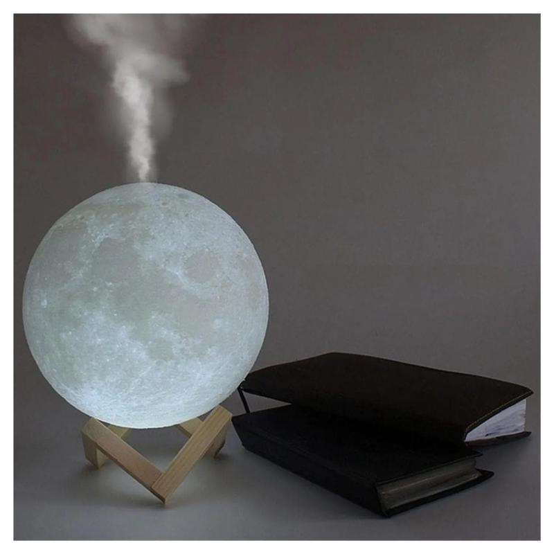 Lampara humidificadora en forma de luna 3D