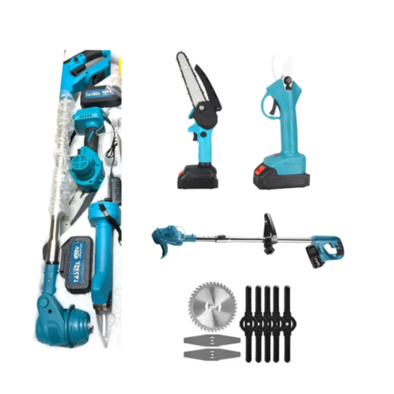 Set de Jardín Cortadora de Pasto Tijera de Podar y Mini motosierra