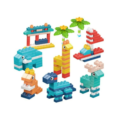 Mesa de juego con silla y 102 piezas  de lego