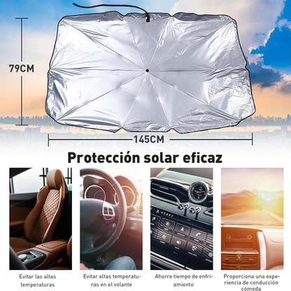 Parasol plegable para Auto con filtro UV tipo paraguas