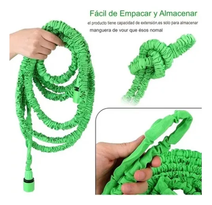 Manguera extensible con boquilla multifuncion para el jardin