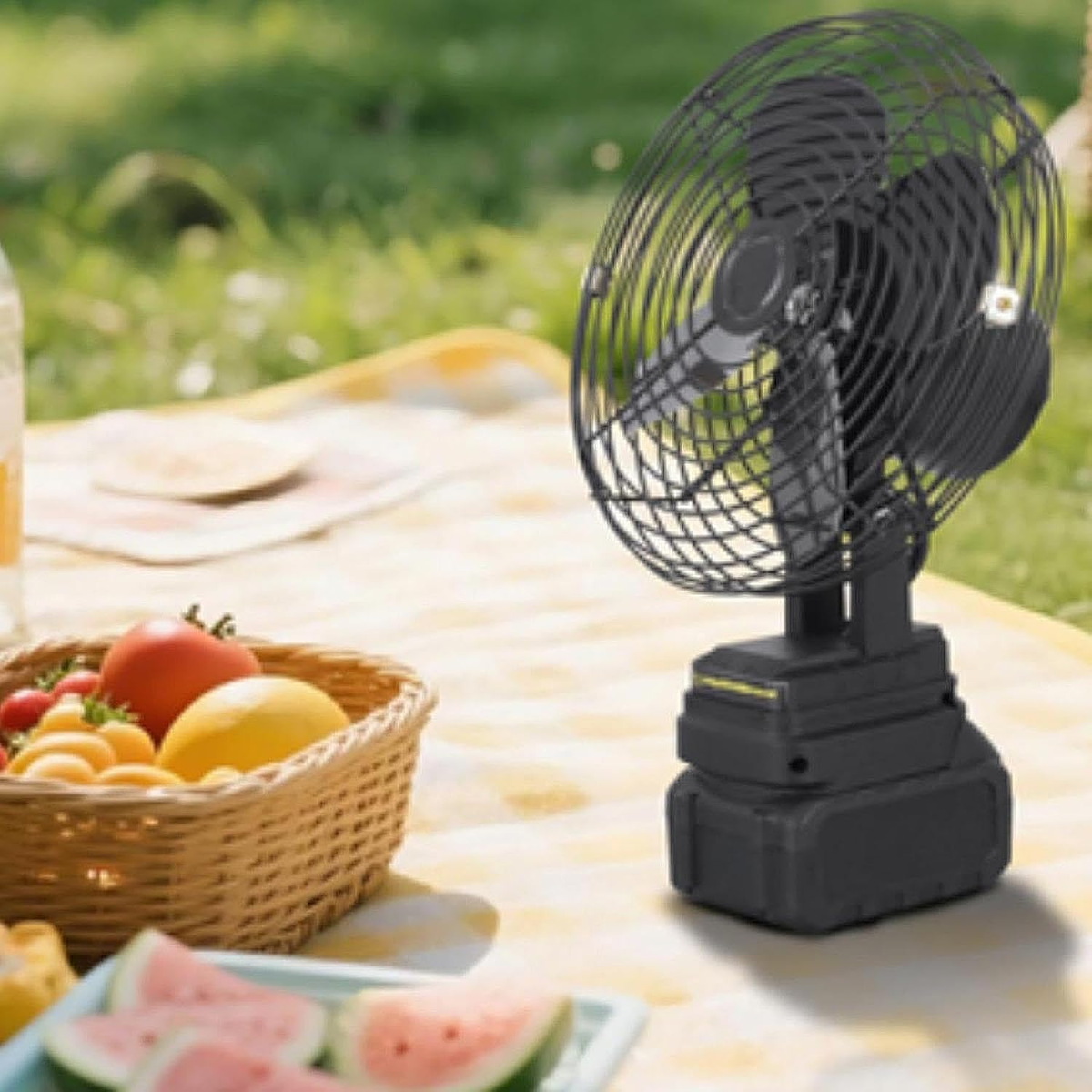 Ventilador portátil de 5 aspas con batería y cargador por USB