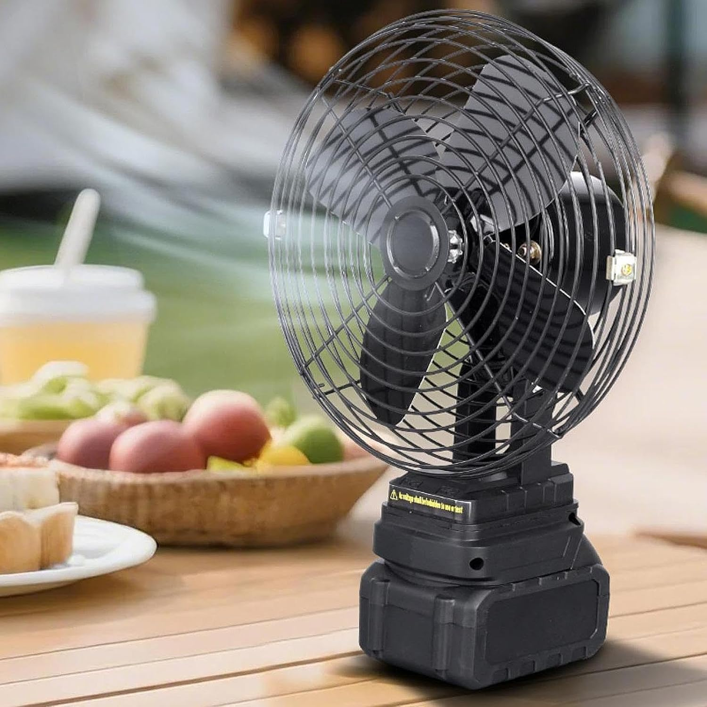 Ventilador portátil de 5 aspas con batería y cargador por USB