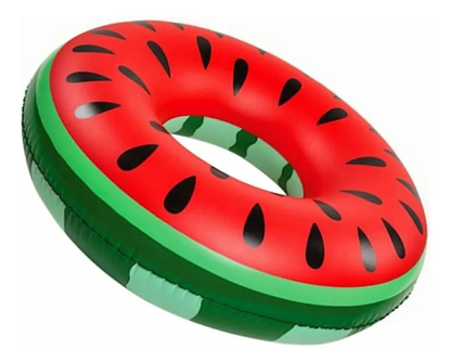 Flotador inflable redondo con diseño de sandia