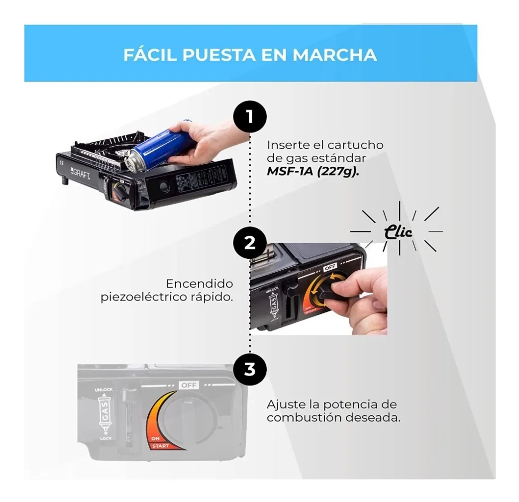 Cocinilla camping con maleta , gas o gas butano