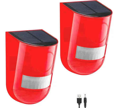 Pack de 2 alarmas, solar con sensor de movimiento impermeable