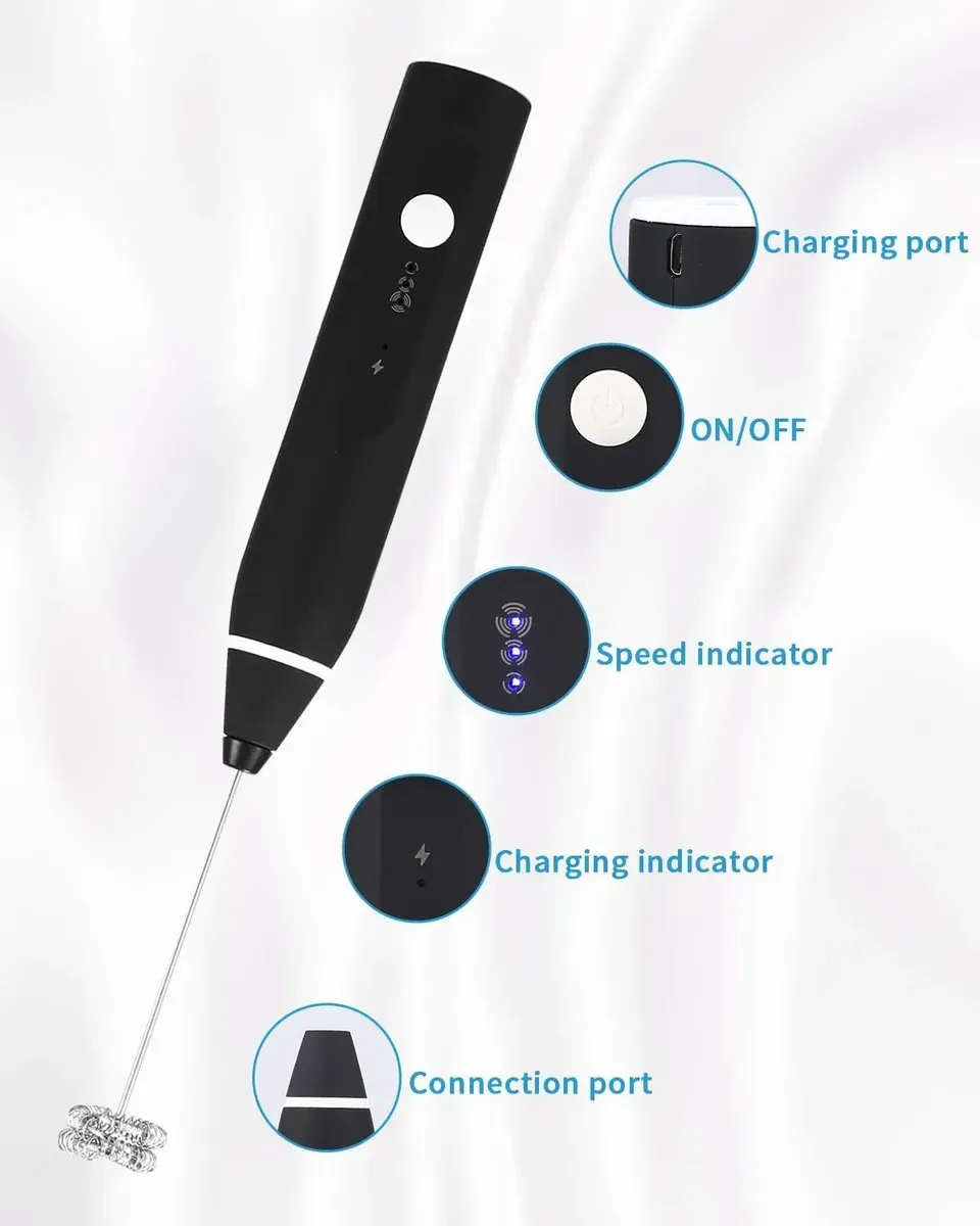 PACK DE 2 BATIDOR DE CAFE ELÉCTRICOS RECARGABLES USB DUAL CON 3 VELOCIDADES