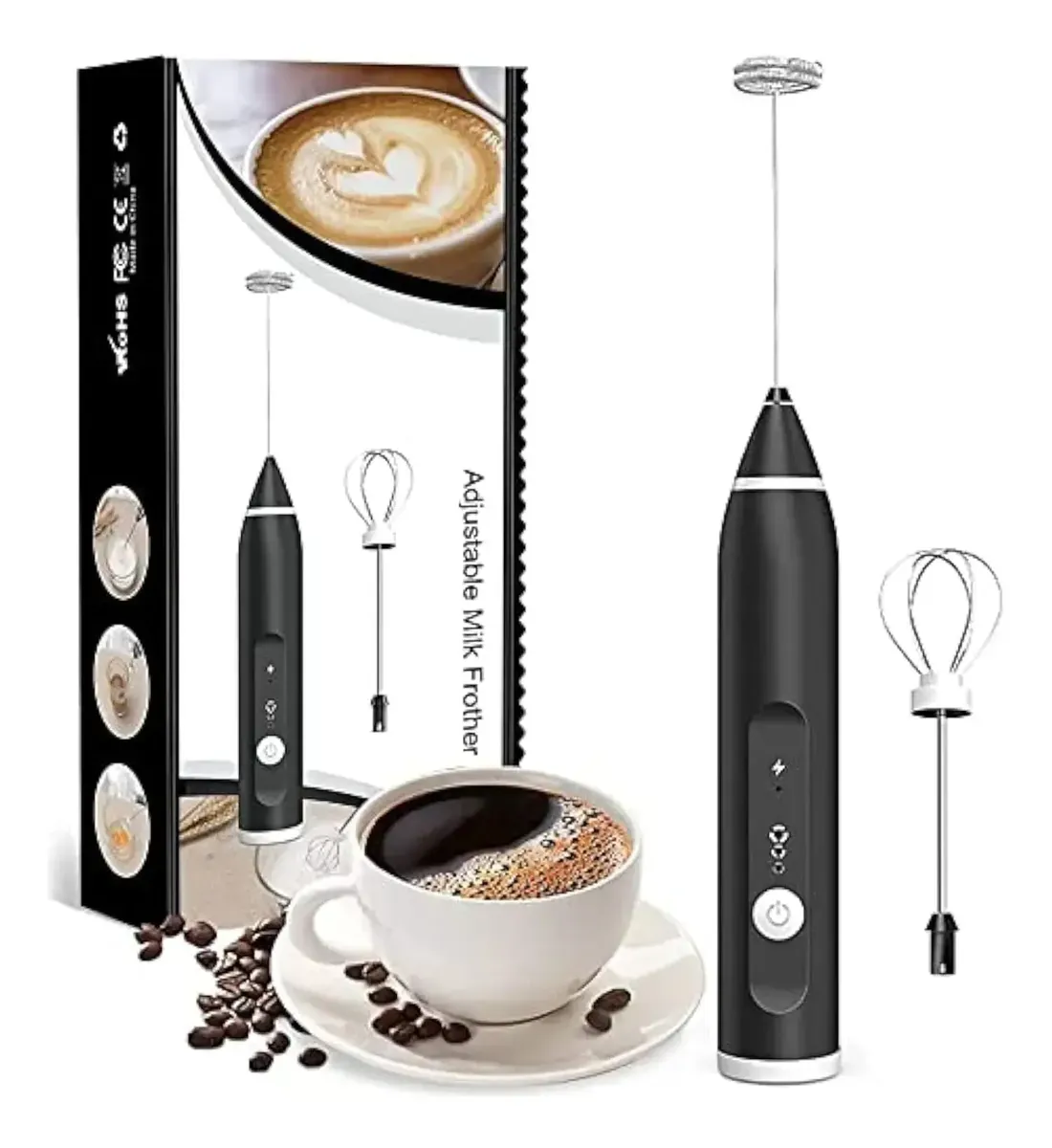 PACK DE 2 BATIDOR DE CAFE ELÉCTRICOS RECARGABLES USB DUAL CON 3 VELOCIDADES