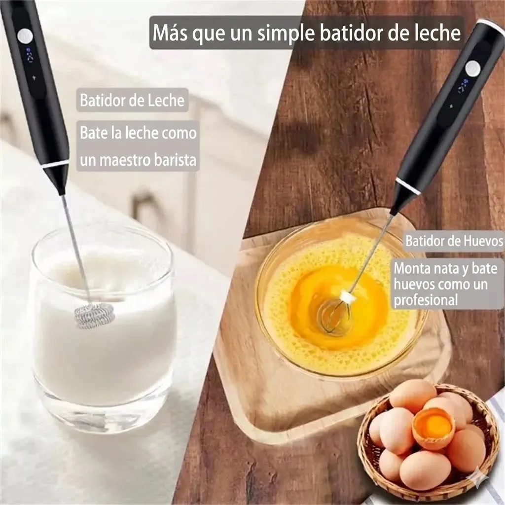 PACK DE 2 BATIDOR DE CAFE ELÉCTRICOS RECARGABLES USB DUAL CON 3 VELOCIDADES