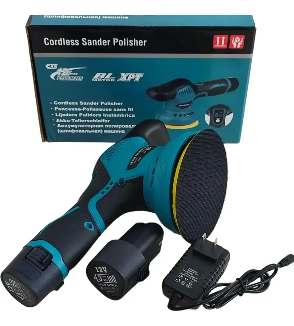 PULIDORA INALÁMBRICA 12V + 2 BATERÍAS Y KIT DE ACCESORIOS