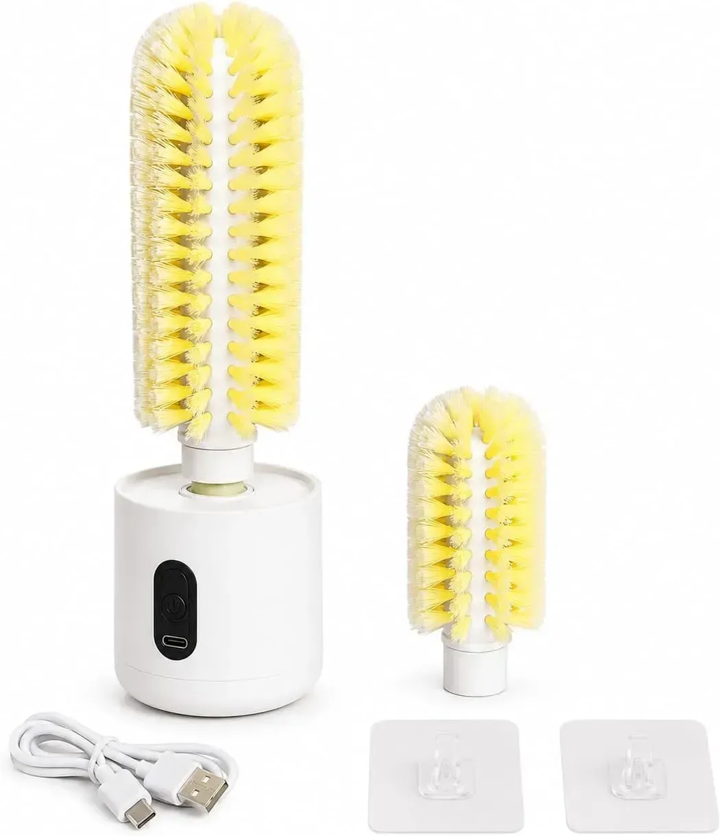 CEPILLO PARA LAVAR VASOS USB, CON 2 TAMAÑOS DE CEPILLO