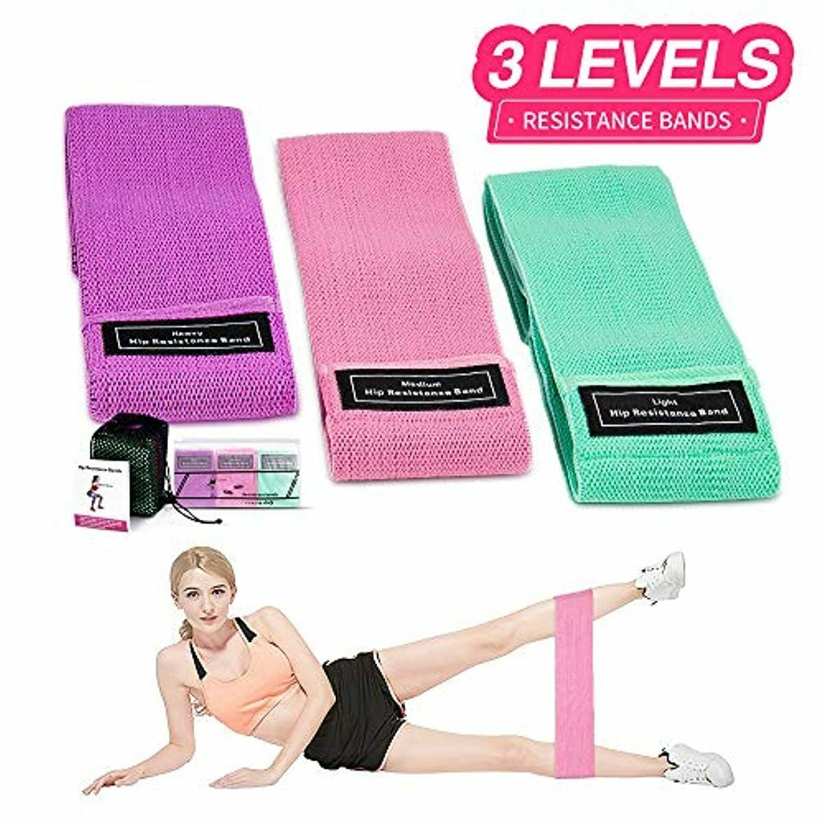 Set 3 bandas de resistencia para gluteos y piernas