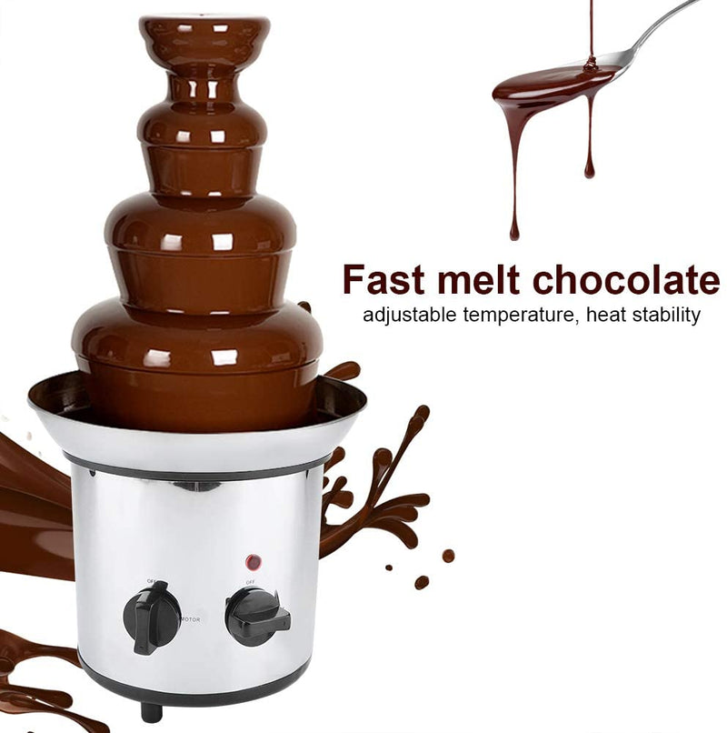 Cascada Fuente Chocolate Fondue 4 Niveles Acero Inoxidable