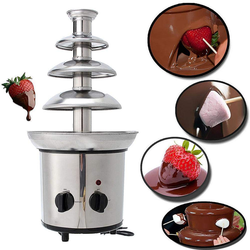 Cascada Fuente Chocolate Fondue 4 Niveles Acero Inoxidable