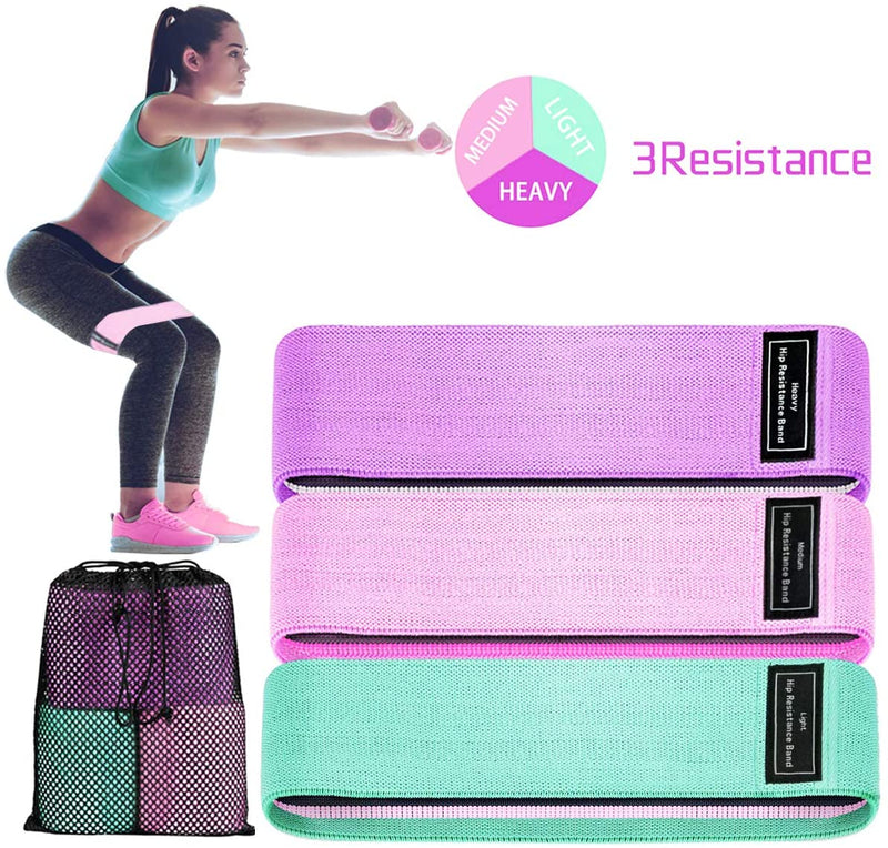 Set 3 bandas de resistencia para gluteos y piernas